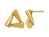 Yellow Plated Stainless Steel Polished Triangle Post Earrings