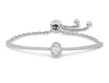 3/4 Carat (ctw) Lab-Created Moissanite Bolo Bracelet Sterling Silver