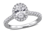1.41 Carat (ctw VS1-VS2) Lab-Grown Diamond Halo Engagement Ring Sterling Silver