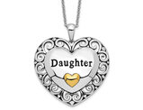-Special Daughter- Heart Pendant Necklace in Sterling Silver with Chain