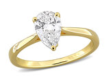 1.00 Carat (ctw VS1-VS2) Lab-Grown Pear-Cut Diamond Engagement Ring Yellow Sterling Silver