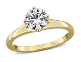1.00 Carat (ctw VS1-VS2) Lab-Grown Solitaire Diamond Engagement Ring Yellow Sterling Silver
