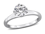 1.00 Carat (ctw VS1-VS2) Lab-Grown Solitaire Diamond Engagement Ring Sterling Silver