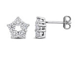 1.10 Carat (ctw VS1-VS2) Lab-Grown Diamond Star Earrings Sterling Silver