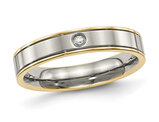 Men's Titanium Yellow Plated Wedding Band Ring (5.00mm)