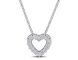 1/2 Carat (ctw VS1-VS2) Lab-Grown Diamond Heart Pendant Necklace Sterling Silver with Chain