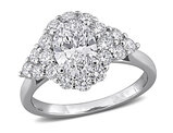 2.27 Carat (ctw VS1-VS2) Lab-Grown Diamond Halo Engagement Ring Sterling Silver