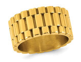 Men's Stainless Steel Yellow Plated Band Ring (11mm)