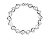 1/8 Carat (ctw) Black and White Diamond Heart Bracelet in Sterling Silver