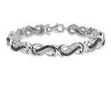 1/2 Carat (ctw) Black and White Diamond Infnity Bracelet in Sterling Silver