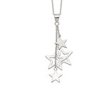 Sterling Silver Danlging Stars Charm Pendant Necklace with Chain
