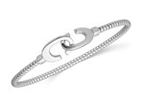 Sterling Silver Interlock Hooks Bangle Bracelet