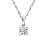 1.00 Carat (ctw VS1-VS2) Lab-Grown Diamond Round Solitaire Pendant Necklace Sterling Silver with Chain