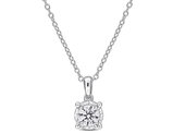 1/2 Carat (ctw VS1-VS2) Lab-Grown Diamond Round Solitaire Pendant Necklace Sterling Silver with Chain