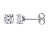 1.00 Carat (ctw VS1-VS2) Lab-Grown Round Diamond Solitaire Earrings Sterling Silver