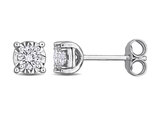 1/2 Carat (ctw VS1-VS2) Lab-Grown Round Diamond Solitaire Earrings Sterling Silver