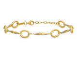 10K Yellow and White Gold Link Bracelet (7 1/2 inches) 