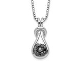 1/5 Carat (ctw) Black Diamond Love Knot Pendant Necklace in Sterling Silver with Chain