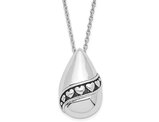 Sterling Silver TearDrop Heart Pendant Necklace with Chain