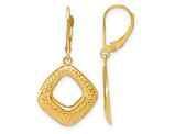 14K Yellow Gold Diamond-Cut Leverback Dangle Earrings