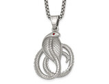 Stainless Steel Cobra Snake Pendant Necklace with Chain