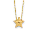 14K Yellow Gold Hollow Star Pendant with Chain