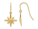 14K Yellow Gold Polished North Star Dangle Earrings