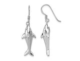 Sterling Silver Polished Shark Dangle Earrings