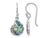 Sterling Silver Swirl Shell Abalone Dangle Earrings