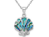 Sterling Silver Sea Shell Abalone Pendant Necklace with Chain