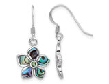 Sterling Silver Abalone Flower Dangle Earrings