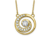 1/2 Carat (ctw VS1-VS2,F) Lab-Grown Diamond Swirl Necklace Pendant in 14K Yellow Gold with Chain
