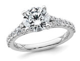 2.50 Carat (ctw VS, F) Certified Lab-Grown Round Diamond Engagement Ring 14K White Gold