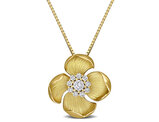 1/2 Carat (ctw VS1-VS2) Lab-Grown Diamond Flower Pendant Necklace Sterling Silver with Chain