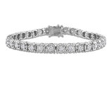 3.10 Carat (ctw VS1-VS2, G-H) Lab-Grown Diamond Tennis Bracelet Sterling Silver (7.5 Inches)