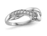 Sterling Silver Snake Slither Ring with Synthetic Cubic Zirconias
