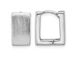 Sterling Silver Brushed Square Huggie Hoop Earrings