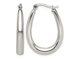 Stainless Steel Oval Hoop Earrings