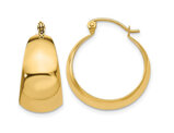 10K Yellow Gold Graduating Polished Hoop Earrings