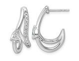 3/4 Carat (ctw VS,F) Lab Grown Diamonds J-Hoop Earrings 14K White Gold