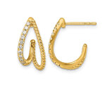 3/10 Carat (ctw VS,F) Lab Grown Diamonds J-Hoop Earrings 14K Yellow Gold