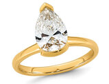 2.00 Carat (ctw VS,F) Certified Lab-Grown Pear Diamond Solitaire Engagement 14K Yellow Gold