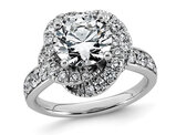 3.32 Carat (ctw VS, F) Certified Lab-Grown Swirl Halo Diamond Engagement Ring 14K White Gold