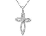 1/2 Carat (ctw) Diamond Cross Pendant Necklace 14K White Gold with Chain