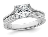 1.85 Carat (ctw VS, F) Lab-Grown Princess Diamond Engagement Ring 14K White Gold