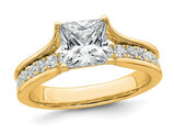 1.85 Carat (ctw VS, F) Lab-Grown Princess Diamond Engagement Ring 14K Yellow Gold