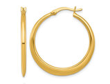 Yellow Plated Sterling Silver Tapered Hoop Earrings (1 1/5 Inches)