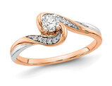 1/4 Carat (ctw) Diamond Promise Ring 10K Rose and White Gold (SIZE 7)