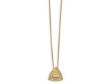 Two Tone 14K Gold Satin Triangle Pendant Necklace with Chain