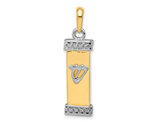 14K Yellow Gold Polished Mezuzah Pendant (No Chain)